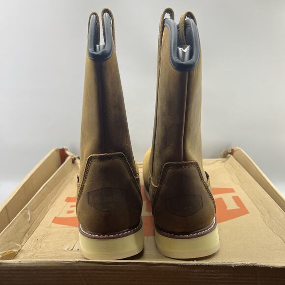 BRUNT Bolduc Boots Mens Size 11.5 Brown Pull On Work Safety Toe Wedge Shoes NEW - Picture 4 of 8